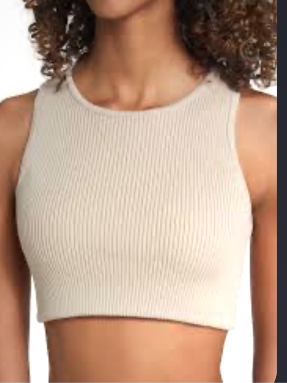 Fear of God Sleeveless Ribbed Crop Top - Cream